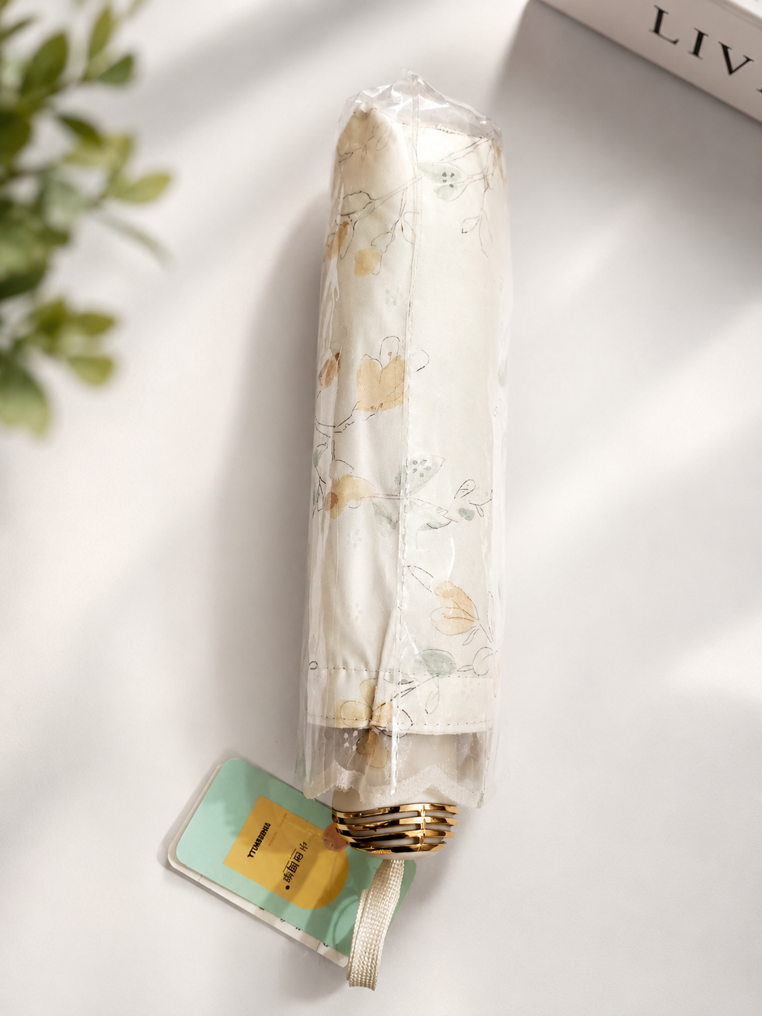 Transparent Floral Folding Umbrella - Image 5